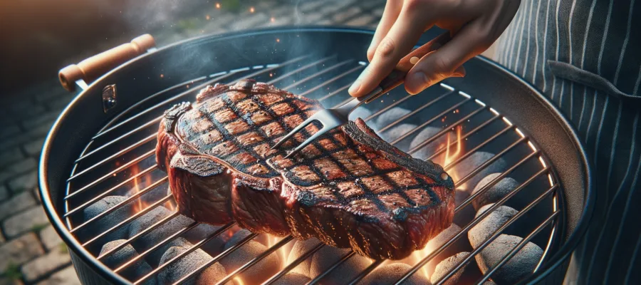 Perfektes Rindersteak vom Holzkohlegrill