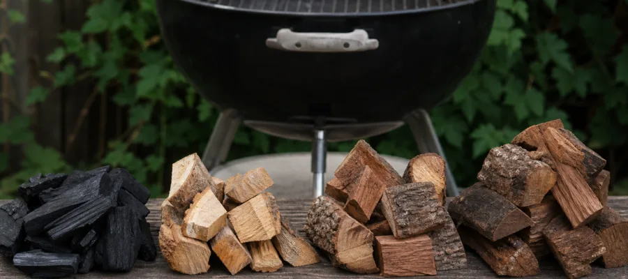 Holzkohlegrill Holzarten waehlen: Aromen, Brennverhalten und Einsatzgebiete