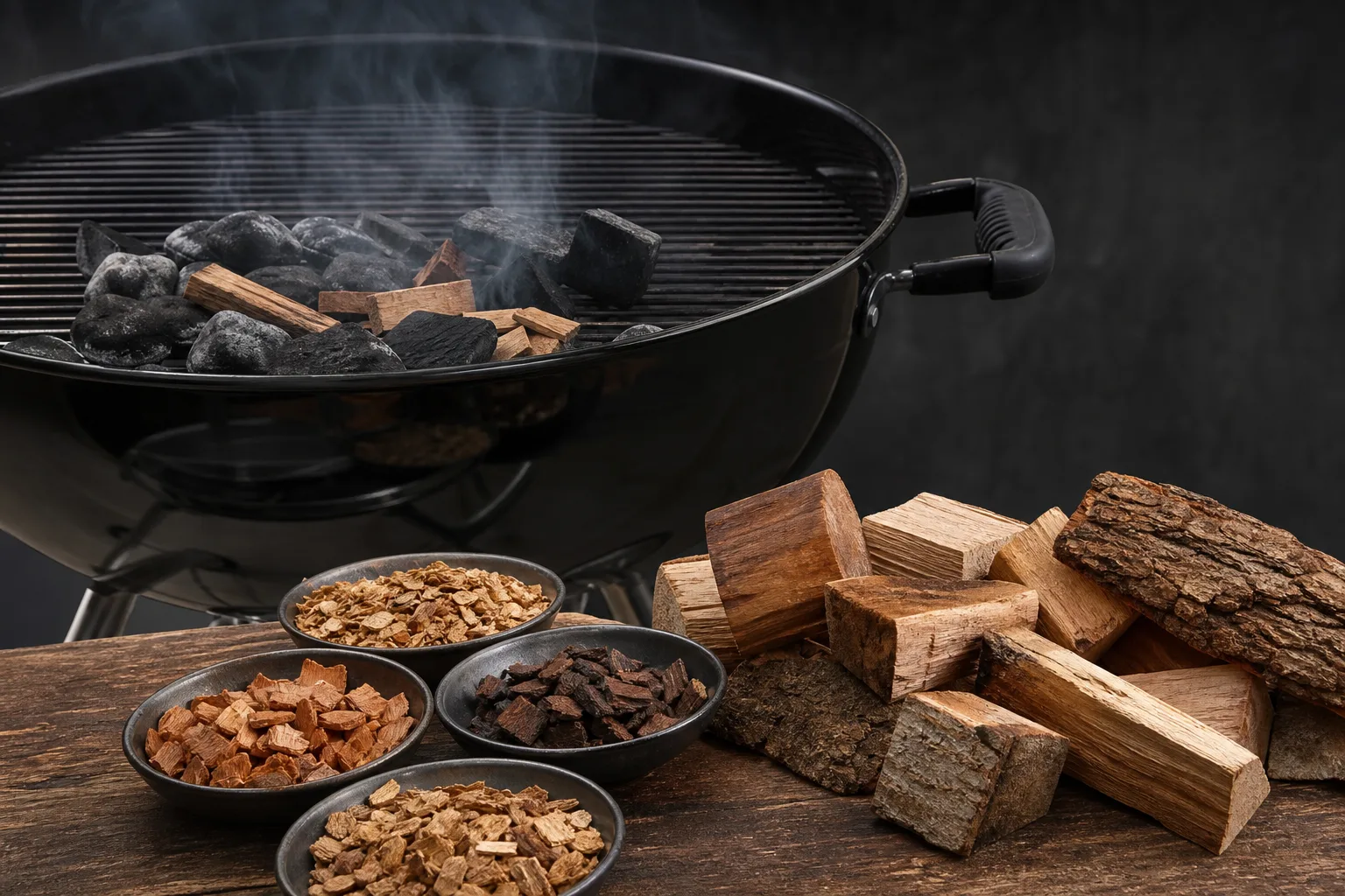 Holzkohlegrill Raeuchern und Aromatisieren: Holzarten und Methoden