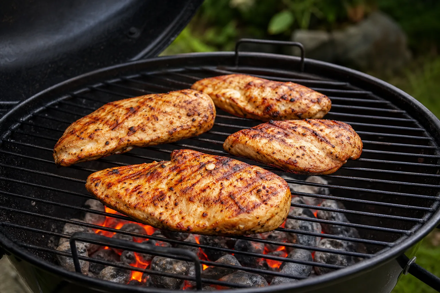 Schnelle Haehnchenbrust in 30 Minuten vom Holzkohlegrill